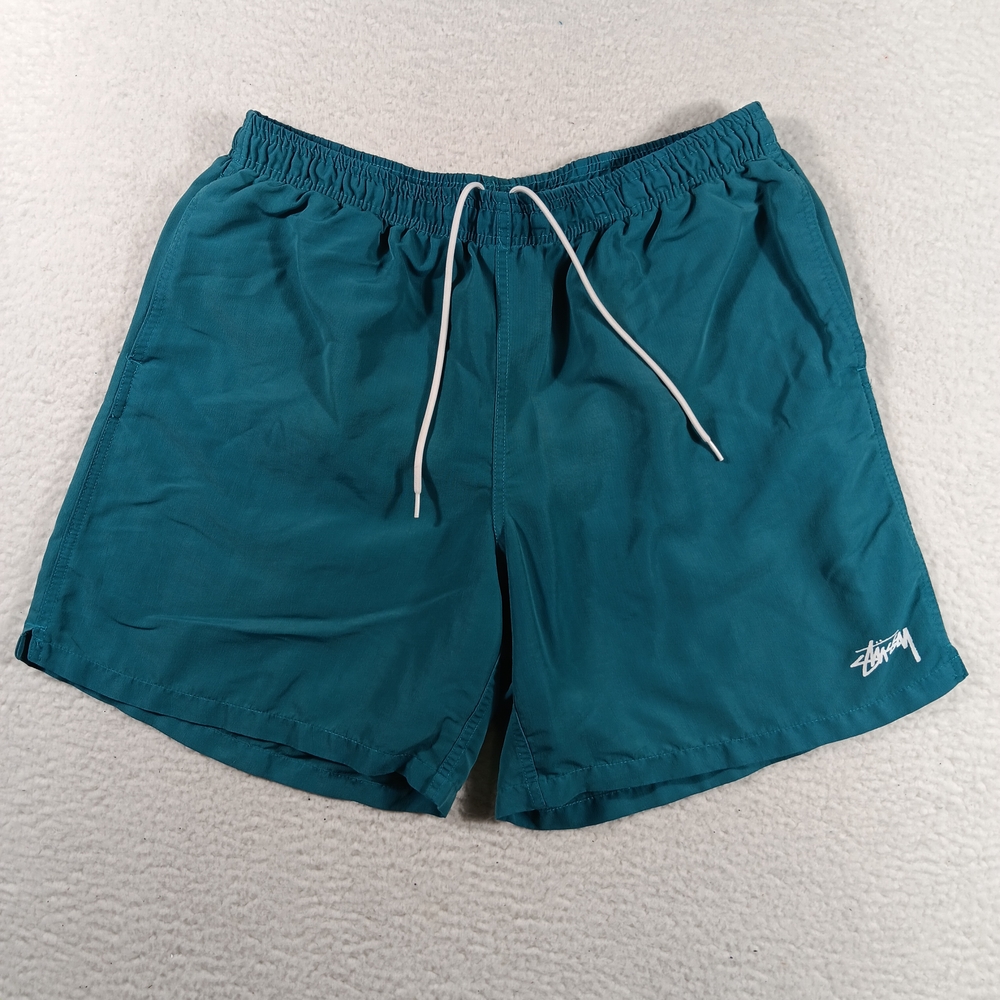 Stussy Shorts Mens Large Blue Stock Water Lined Drawstring Nylon Beach Surf